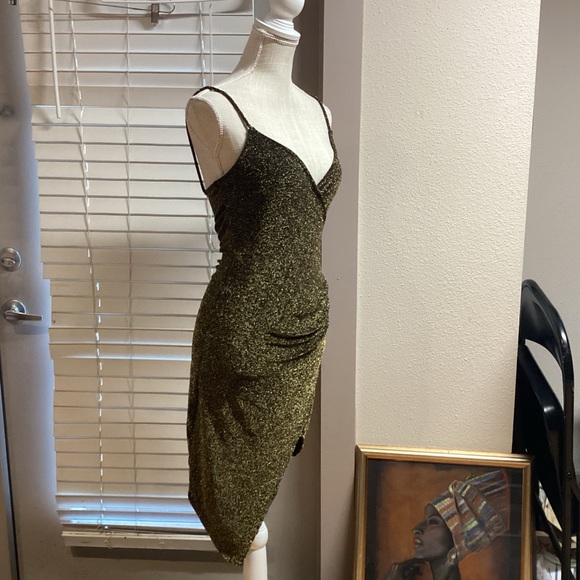 Mind Code Gold Mini Dress - Picture 6 of 8